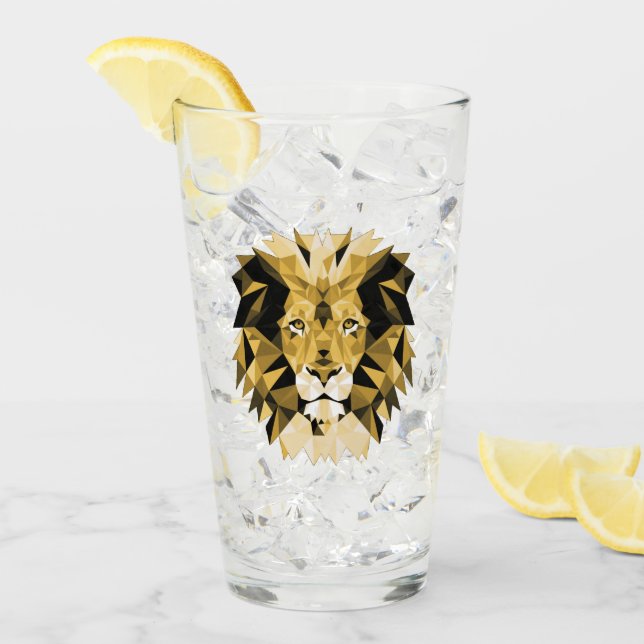 Copo De Pint Leão Geométrico Castanho (Gelo frontal)