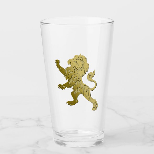 Copo De Pint Leão Real Dourado (Frente)