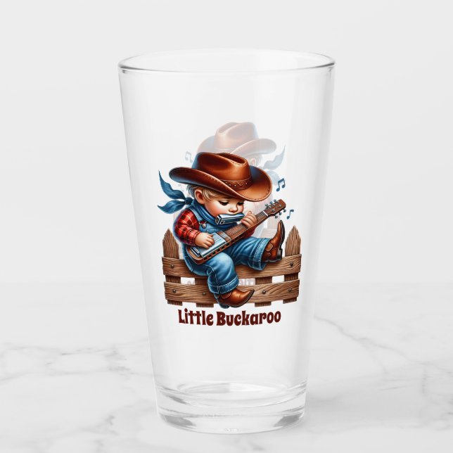 Copo De Pint Legal fivela adiciona texto cowboy rapazes (Frente)