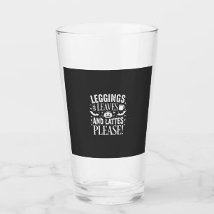 Copo De Pint Leggings de Halloween Folhas e Lattes Café de Outo