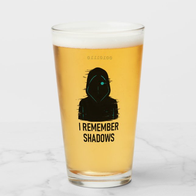 Copo De Pint Lembro-me de Sombras - Design de Figura Hooded com (Frente (Preenchido))