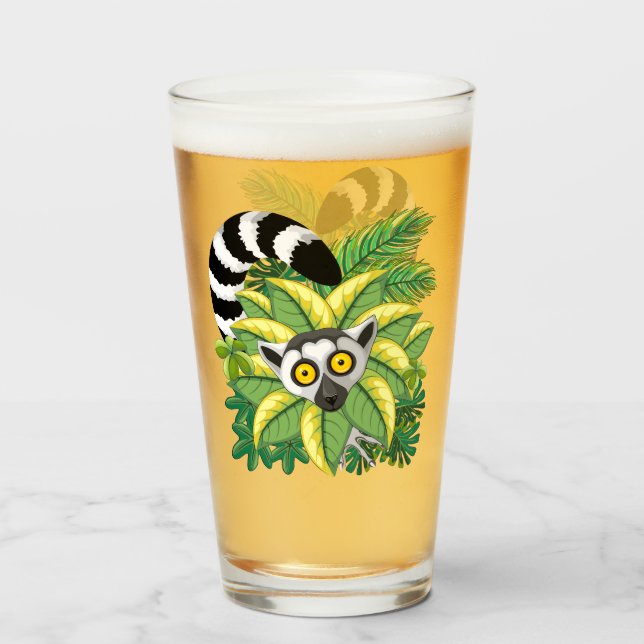 Copo De Pint Lêmures de Madagascar na Selva Exótica (Frente (Preenchido))