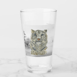 Copo De Pint Leopardo-da-neve em perigo de extinção pintado à m
