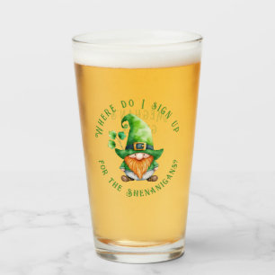 Copo De Pint Leprechaun-Onde Eu Me Inscrevo Para Os Shenanigans