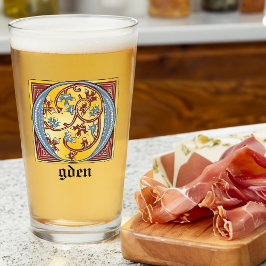 Copo De Pint Letra azul medieval e vermelha voy iluminada - O