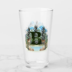 Copo De Pint Letra B Monograma Personalizado de Cervo em Aquare