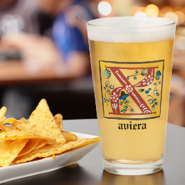 Copo De Pint Letra Floral Iluminada Medieval X Monograma