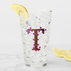 Copo De Pint Letra T inicial decorativa em branco