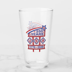 Copo De Pint Letreiro Retro EUA 250º Aniversário 1776-2026