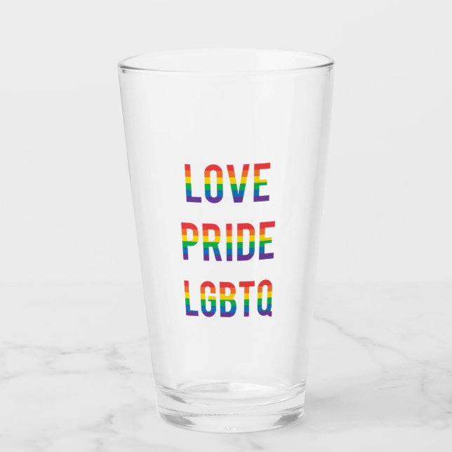 Copo De Pint LGBTQ do Orgulho do Amor (Frente)