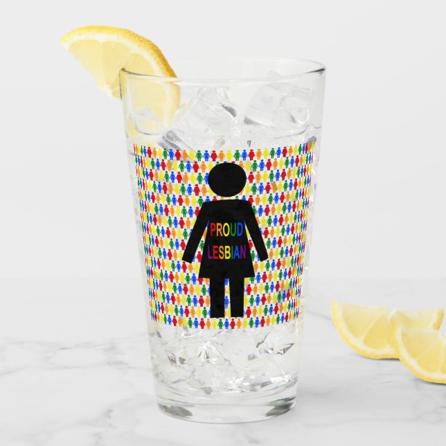 Copo De Pint LGBTQ Silhouette Lésbica e Damas Arco-Íris (Gelo frontal)