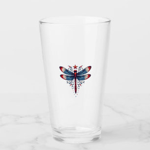 Copo De Pint Libélula da Bandeira Americana Patriótica 4 de Jul