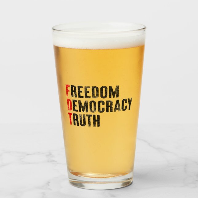 Copo De Pint Liberdade Democracia Verdade (Frente (Preenchido))