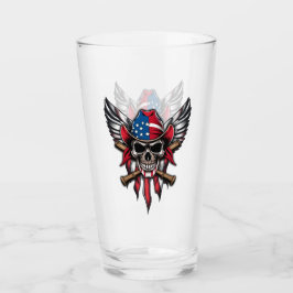 Copo De Pint Liberdade selvagem, crânio americano com morcegos 