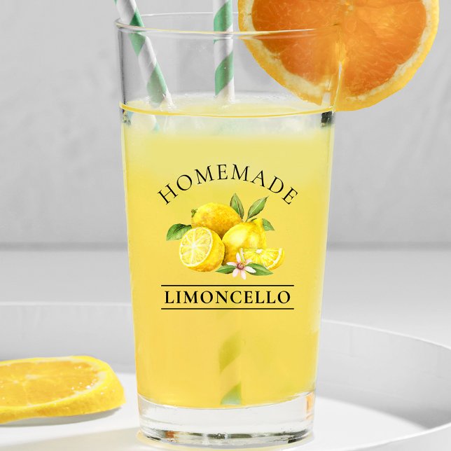 Copo De Pint Limões de Aquarela, Homemade Limoncello (Limoncello Glass)