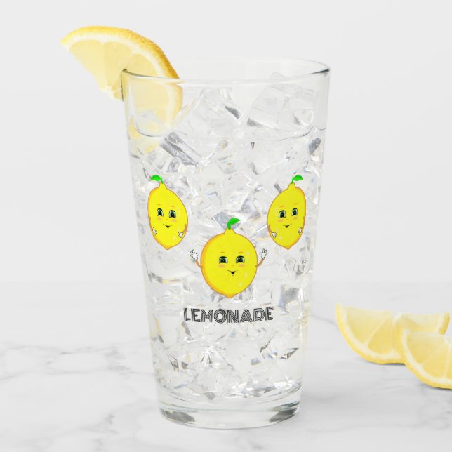 Copo De Pint Limões Fofos Personalizados (Gelo frontal)