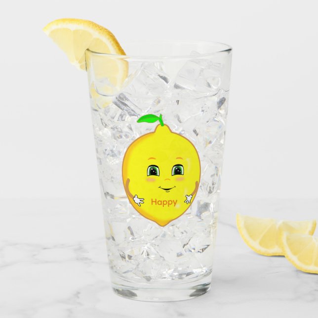 Copo De Pint Limon & Estrela Feliz Personalizados (Gelo frontal)