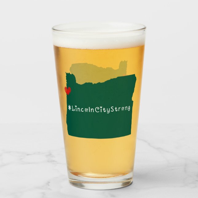 Copo De Pint Lincoln City Strong Heart Green (Frente (Preenchido))