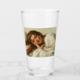 Copo De Pint Linda garota deitada na cama com cabelo vermelho