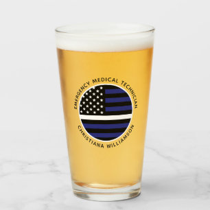Copo De Pint Linha branca fina personalizada Sinalizador EUA EM