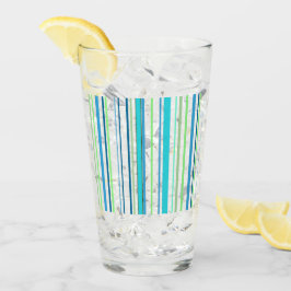 Copo De Pint Listras de Cor de Praia Verde Azul Aqua