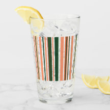 Listras Modernas Laranja Verde Branco Vidro Tendên