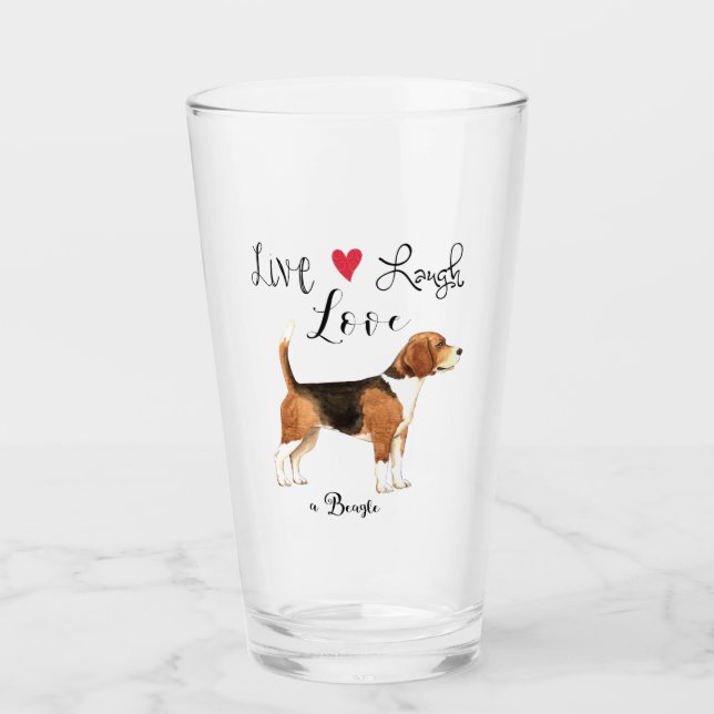 Copo De Pint Live Laugh Love a Beagle Glass (Frente)
