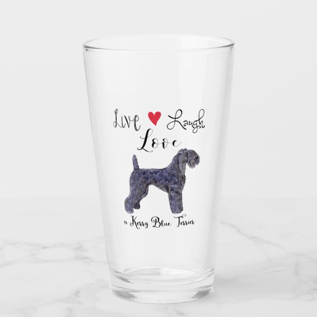 Copo De Pint Live Laugh Love a Kerry Blue Terrier (Frente)
