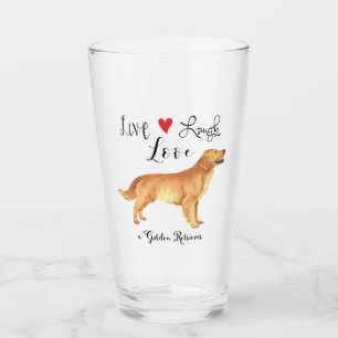 Copo De Pint Live Laugh Love a Ouro Retriever Glass