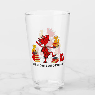 Copo De Pint Livros Gatos Amam Vidro de Cerveja Biblioilurofil