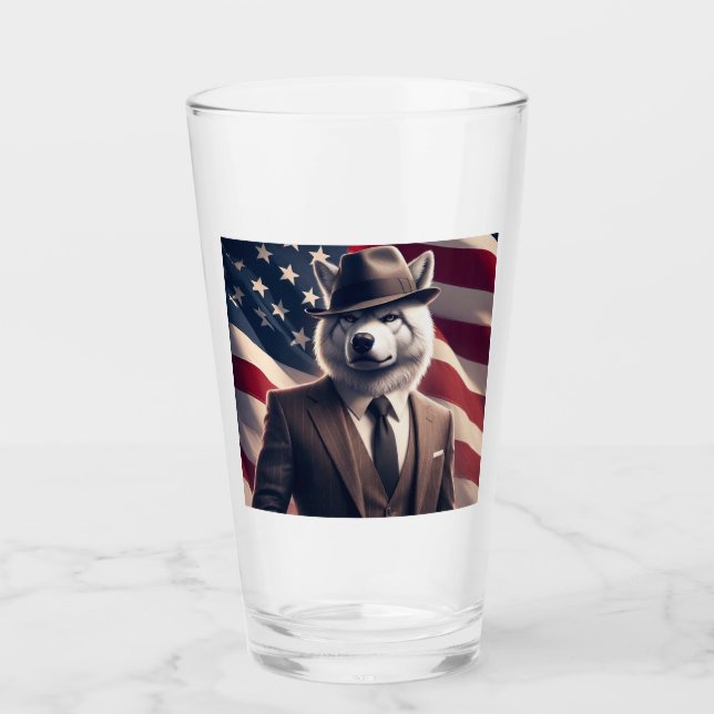 Copo De Pint Lobo Patriótico   (Frente)