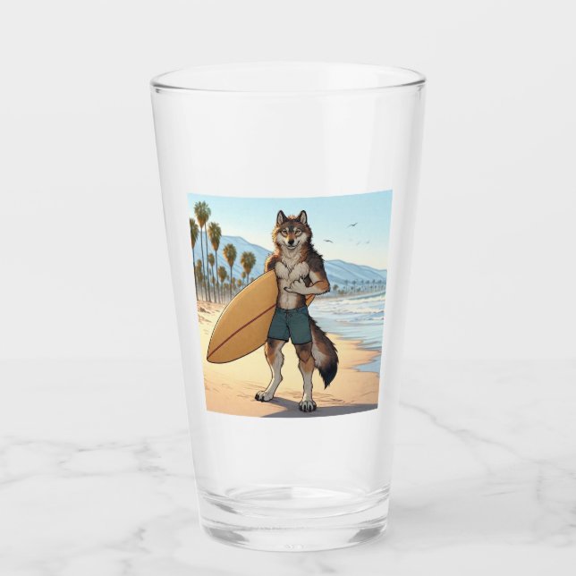 Copo De Pint Lobo Surfista  (Frente)