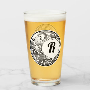 Copo De Pint Lobo Tribal - Monograma Sombreado