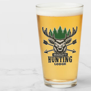 Copo De Pint Lodge personalizado de caça a Arcos de Deer Elk