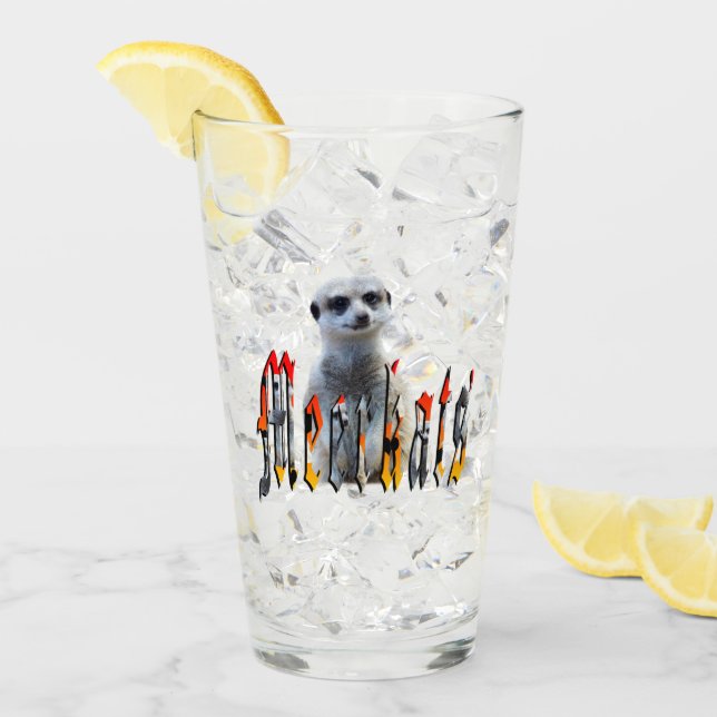 Copo De Pint Logotipo De Imagem Meerkat E Meerkats, (Gelo frontal)