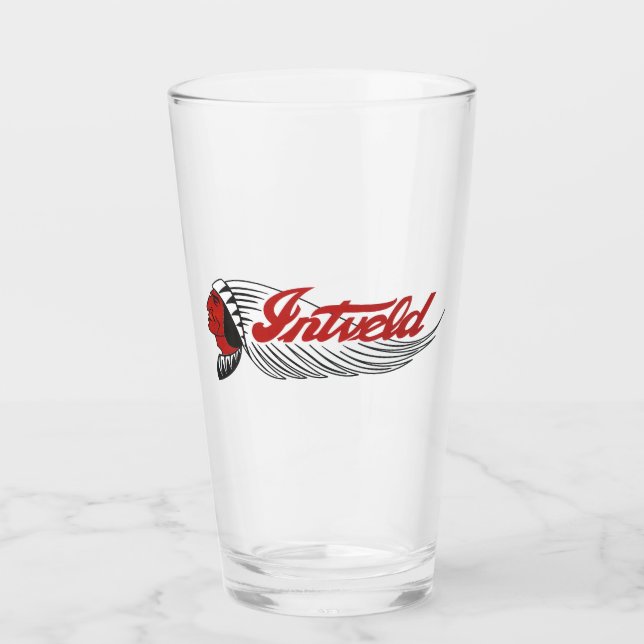 Copo De Pint Logotipo de Moto Antiga Branco (Frente)