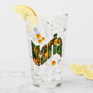 Copo De Pint Logotipo do nome Maria floral
