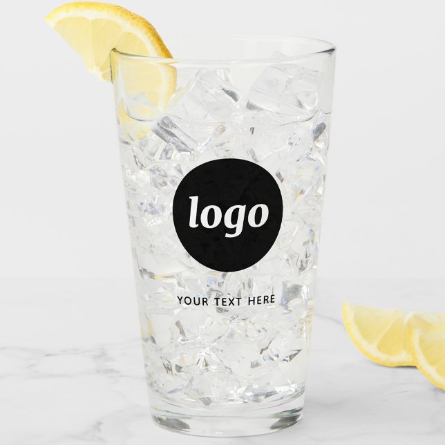 Copo De Pint Logotipo e Texto simples para empresa (Logo with text business promotional glass tumbler)