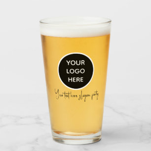 Copo De Pint Logotipo personalizado Texto comercial Preto Scrip