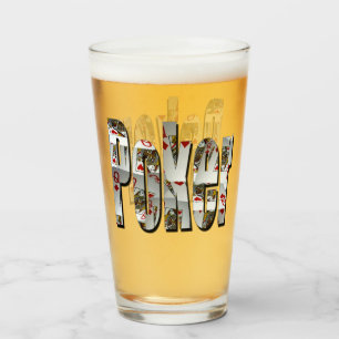 Copo De Pint Logotipo Poker Feito Com Cartões Poker Para Queen