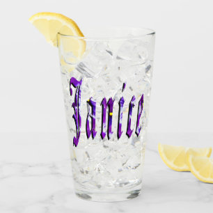 Copo De Pint Logotipo Purple Floral Janice Name