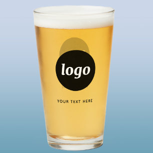 Copo De Pint Logotipo simples e vidro de cerveja para empresas