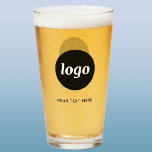 Copo De Pint Logotipo simples e vidro de cerveja para empresas 