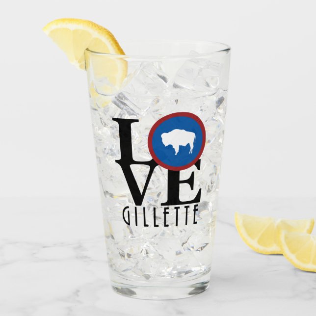 Copo De Pint LOVE Gillette Wyoming (Gelo frontal)