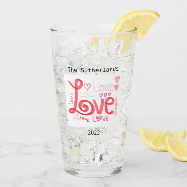 Copo De Pint LOVE Glass Tumbler (Gelo traseiro)