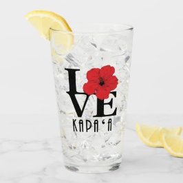 Copo De Pint LOVE Kapa'a Hawaii Red Hibiscs