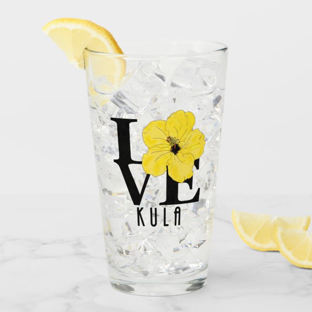 Copo De Pint LOVE Kula Yellow Hibiscus (Gelo frontal)