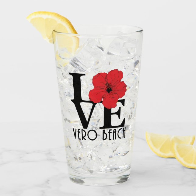 Copo De Pint LOVE Vero Beach Red Hibiscus (Gelo frontal)