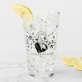 Copo De Pint Ludwig van Beethoven Portrait e Bust Com Notas