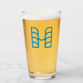 Copo De Pint M Geométrico Abstrato Azul 